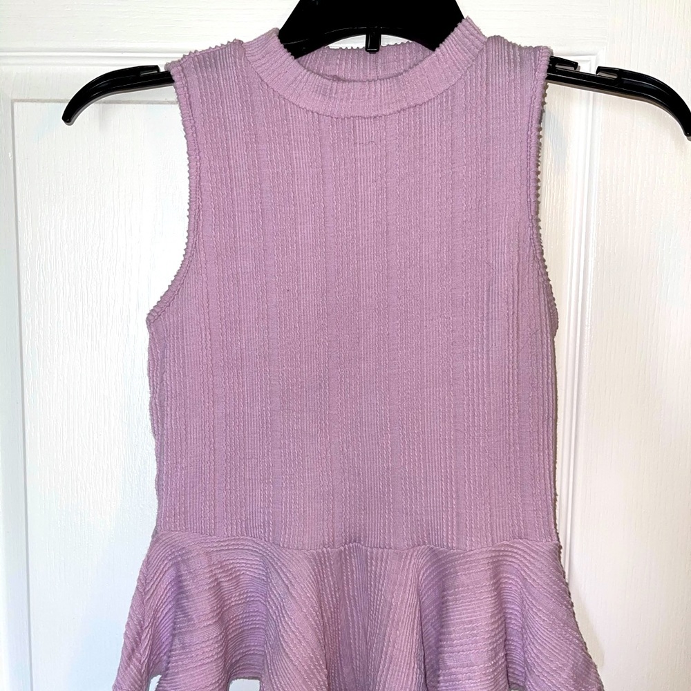 Pink semi mock neck tank